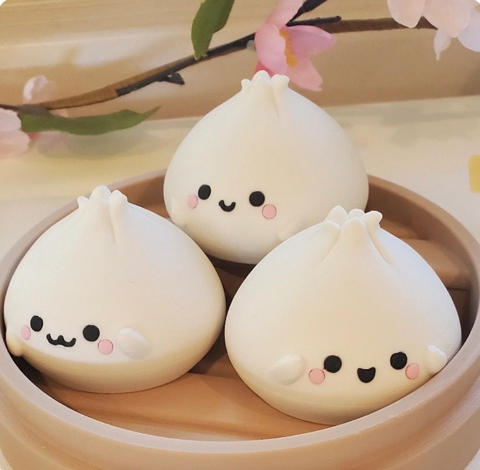Cute Steamed Dumplings in a Basket